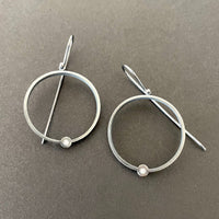 Open Circle Diamond Earrings