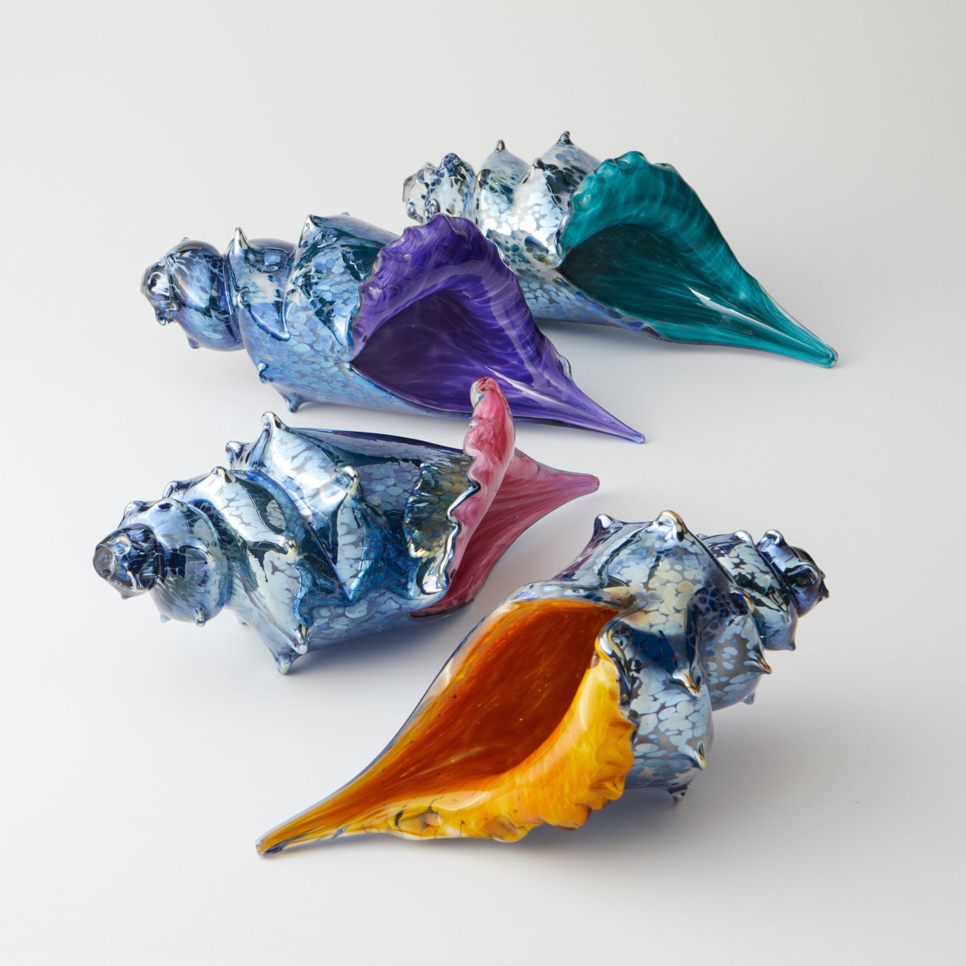 amber, ruby, violet, turquoise