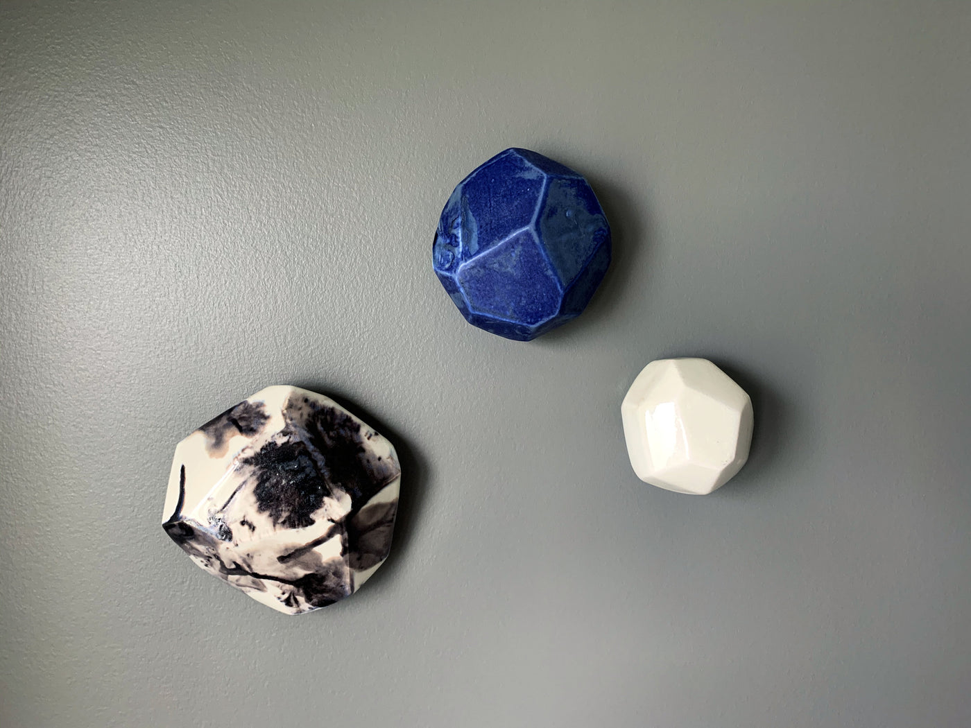 Set of Three Geo Wall Stones