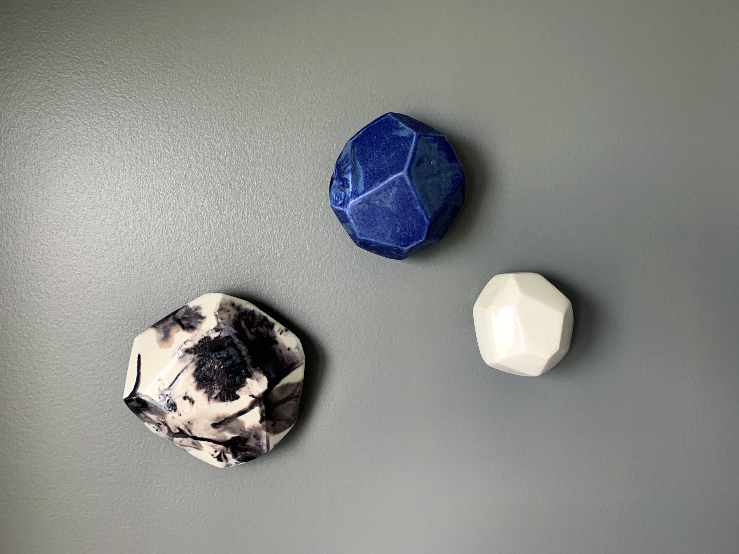 Set of Three Geo Wall Stones