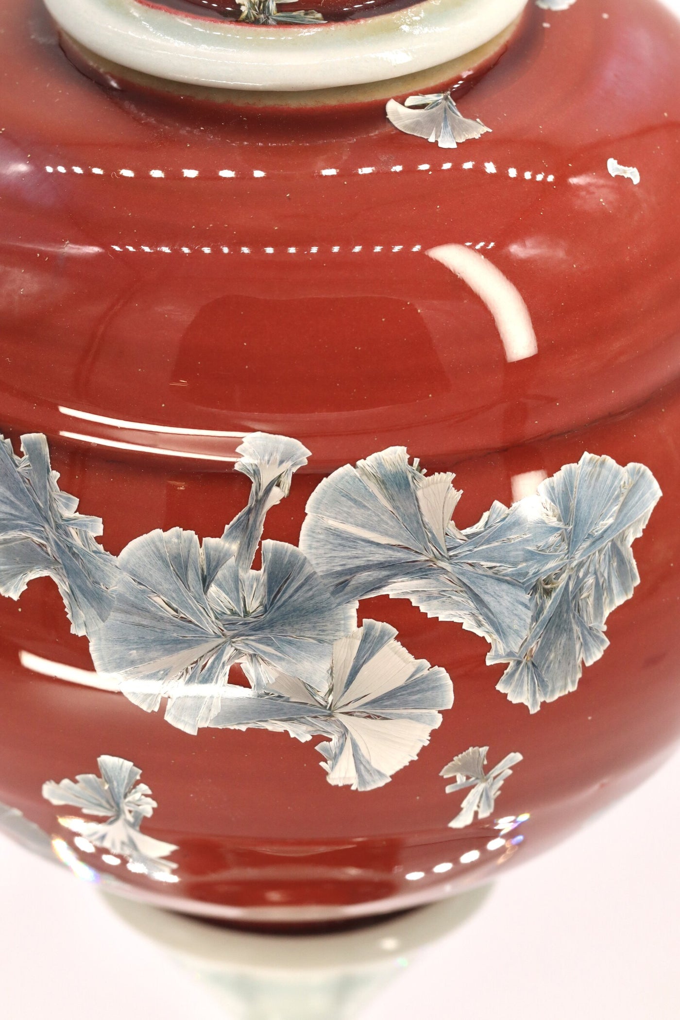 Miniature Crystalline Red & Blue Jar II