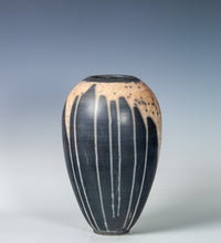 Raku Vase in Orange and Black