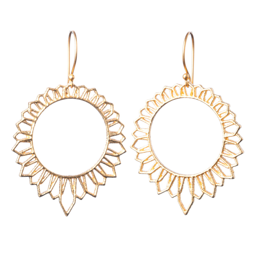 Vermeil Sun Shaped Earrings