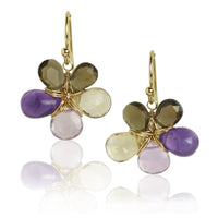Violets & Chocolate Flower Earrings