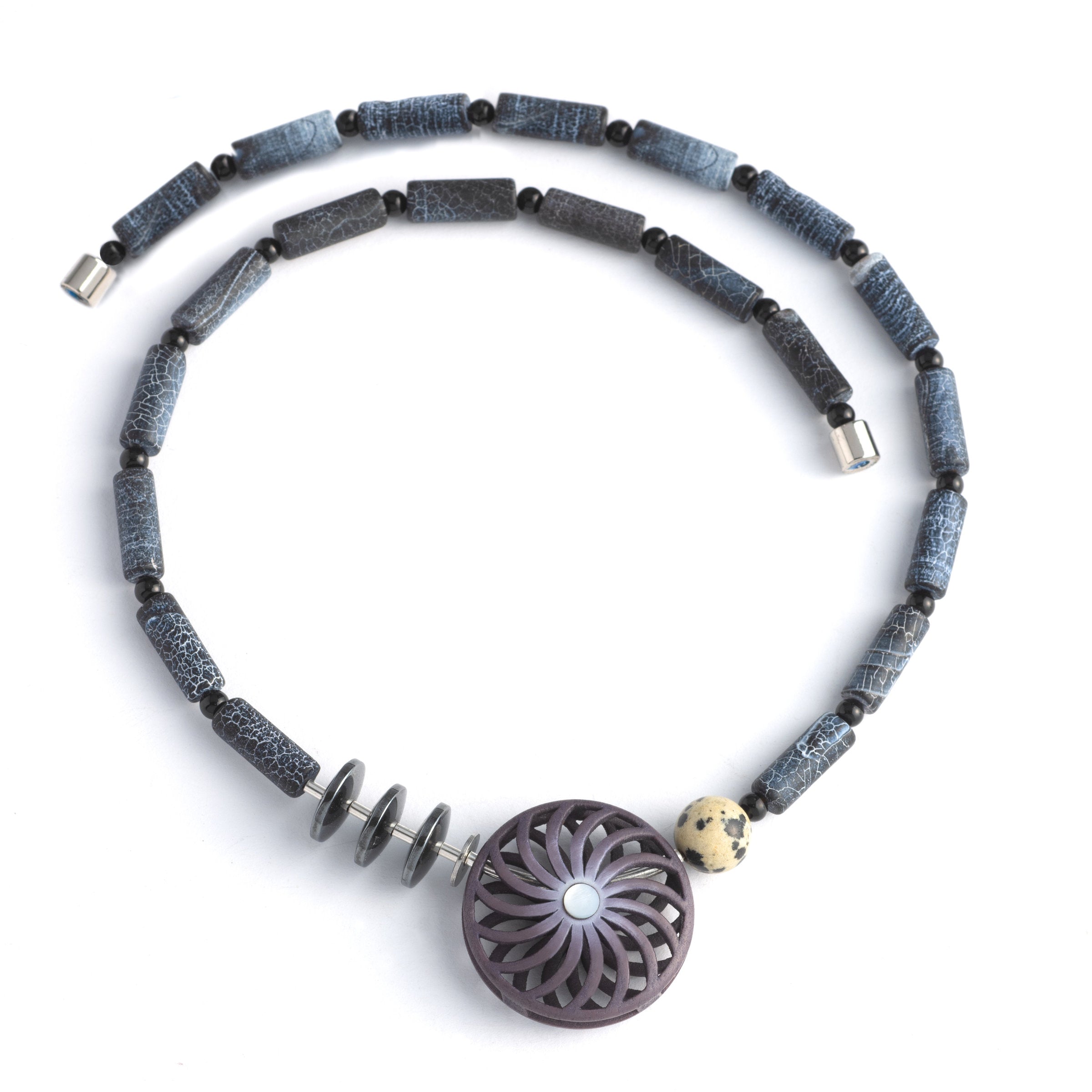 Weathered Agate Ferris Wheel Necklace