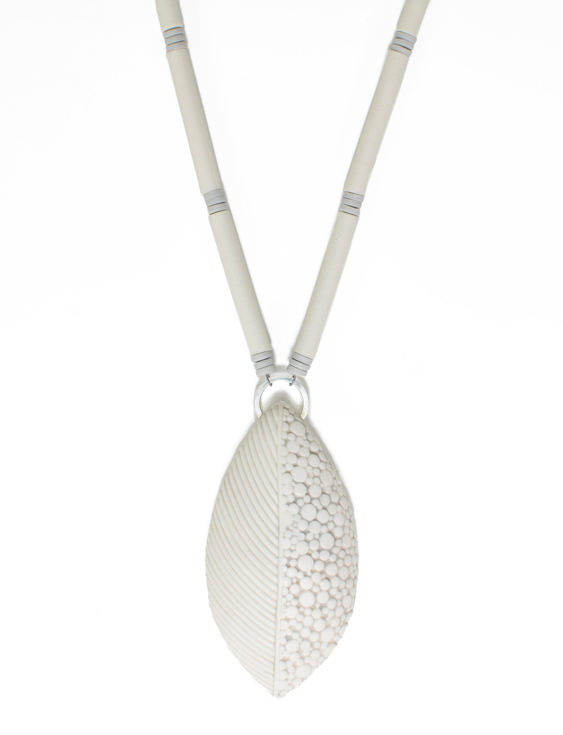 Ivory Textured Leaf Necklace