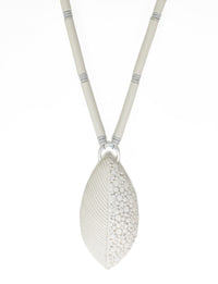 Ivory Textured Leaf Necklace