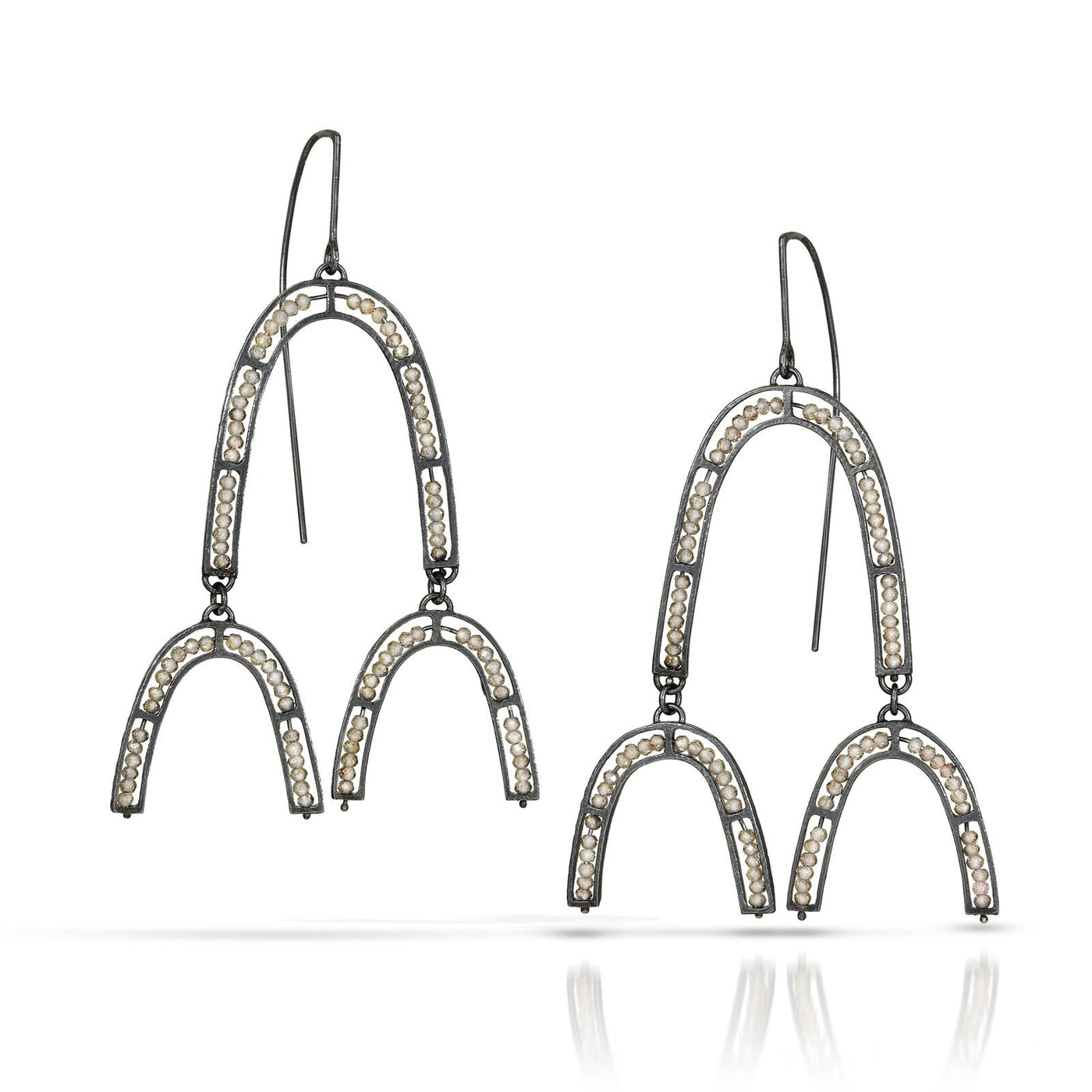 Carved Triple Arch Segment Earrings