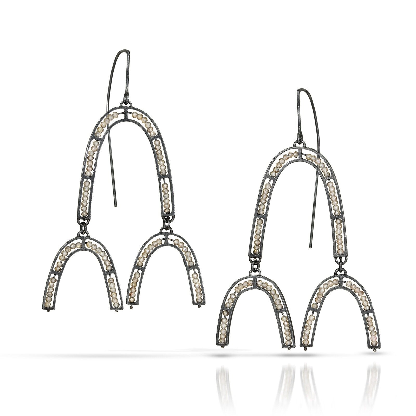 Carved Triple Arch Segment Earrings