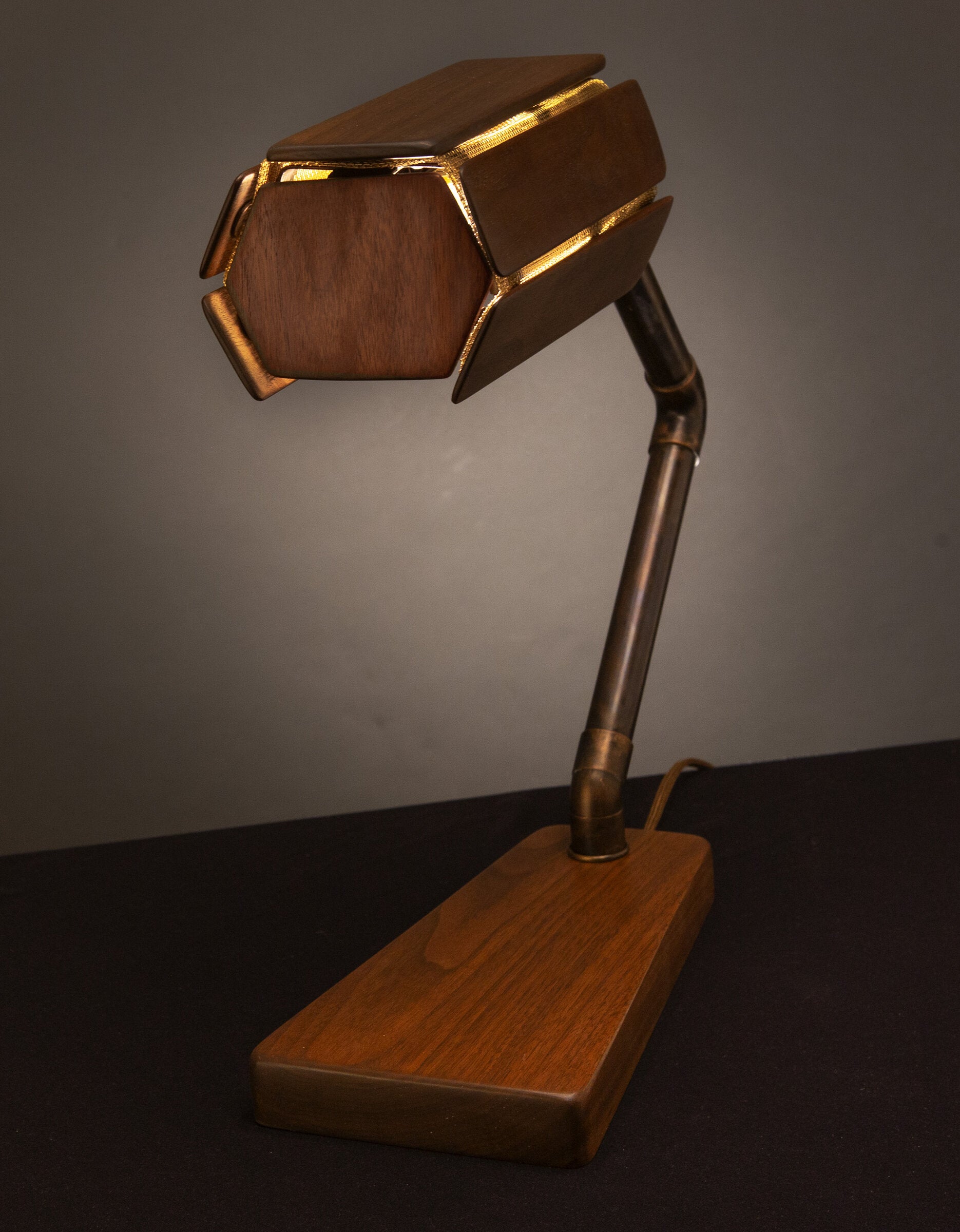 Walnut Slatted Desk Lamp