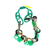 Green Cubes Statement Necklace