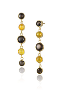 Yellow & Black Sapphire Earrings