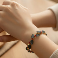 Labradorite & Ruby Red Bud Bracelet