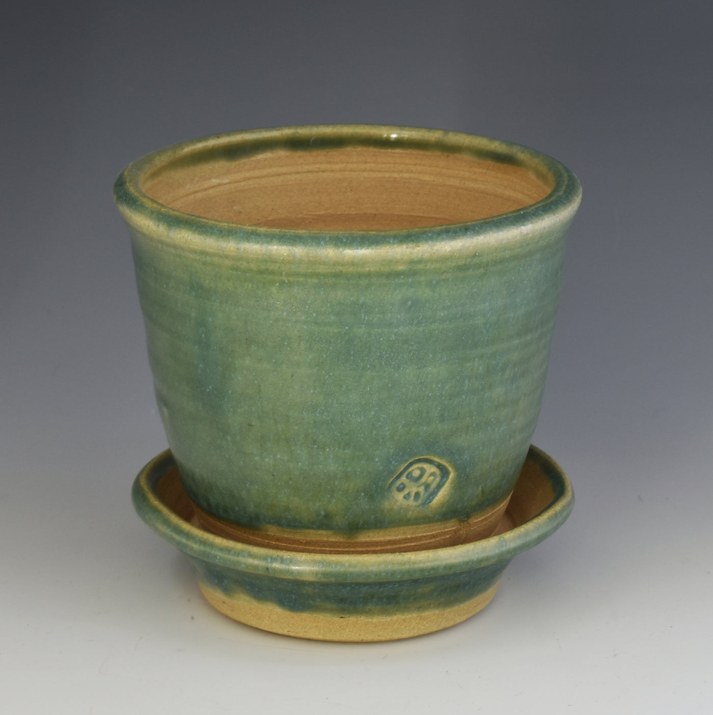 Soft Green Stoneware Planter