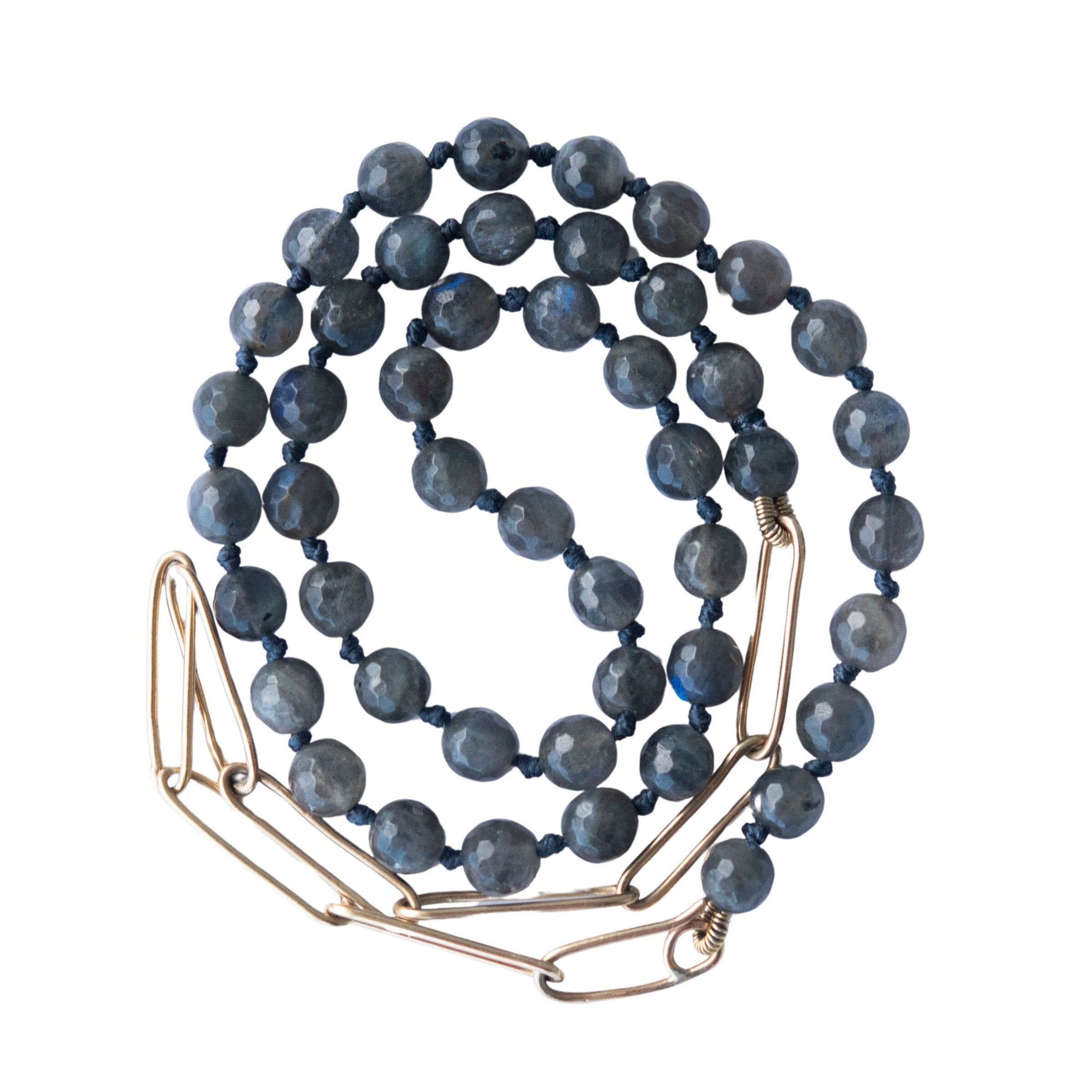 Gold Chain & Labradorite Necklace