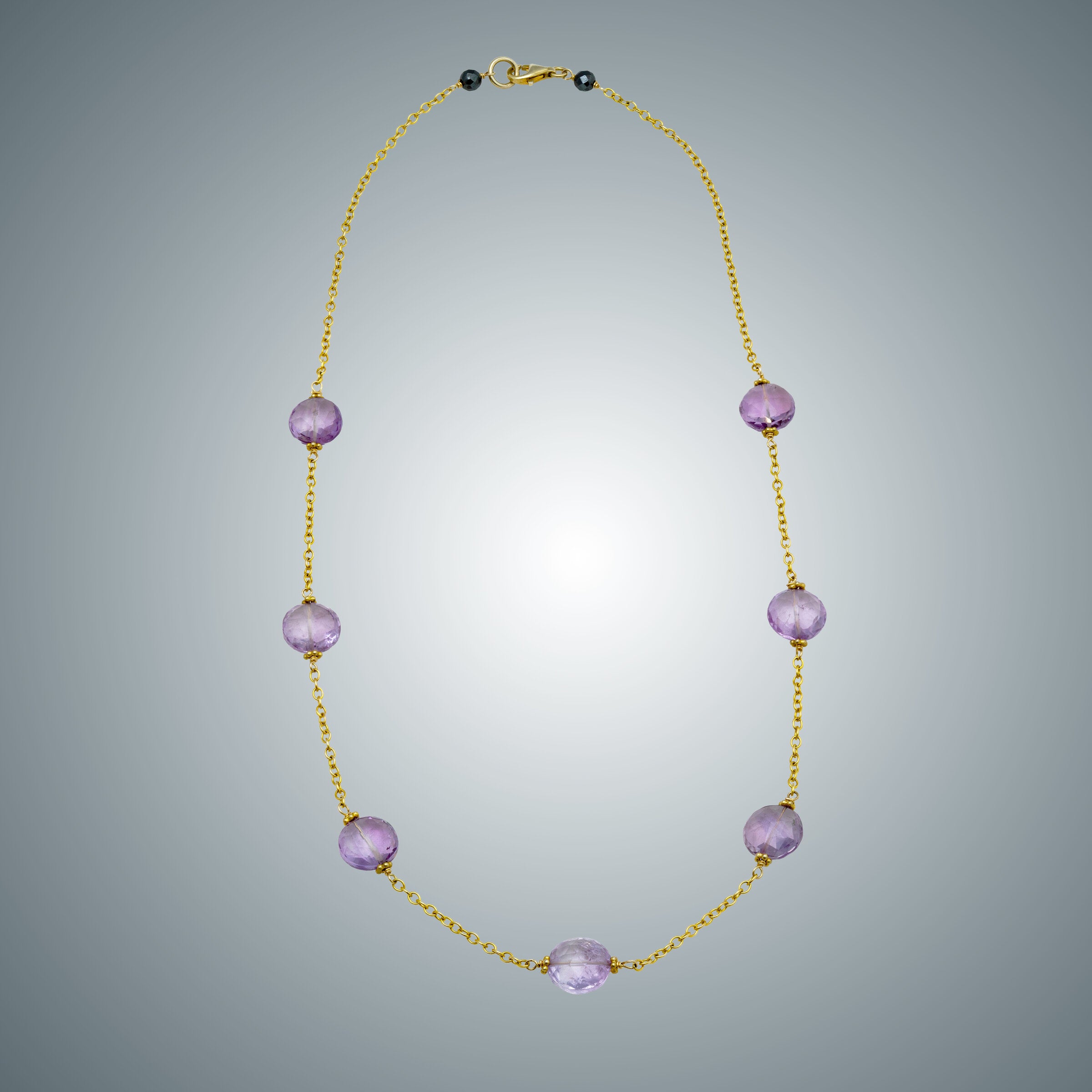 Pink Amethyst Coins & Gold-Filled Necklace