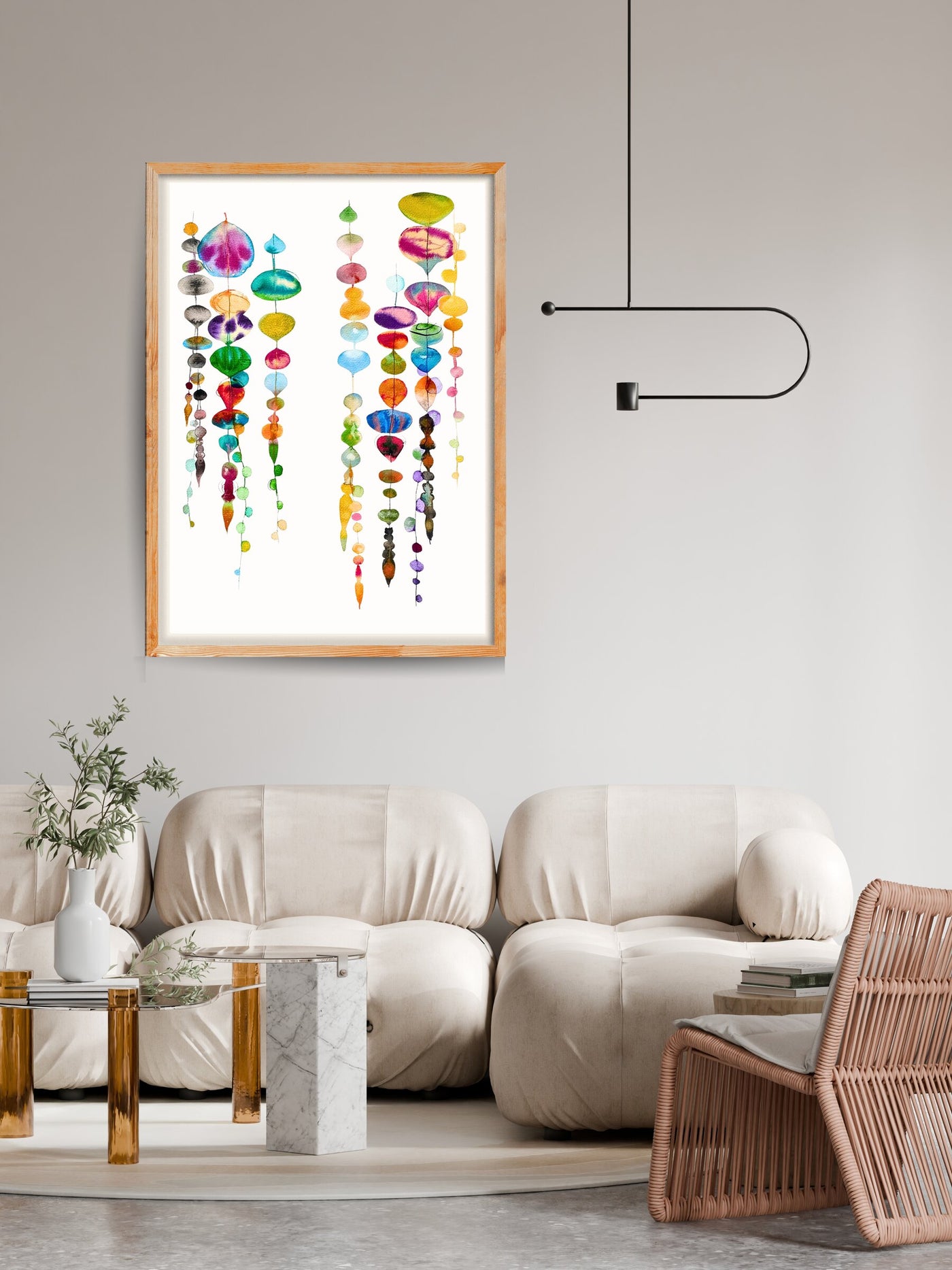 String of Pearls Watercolor