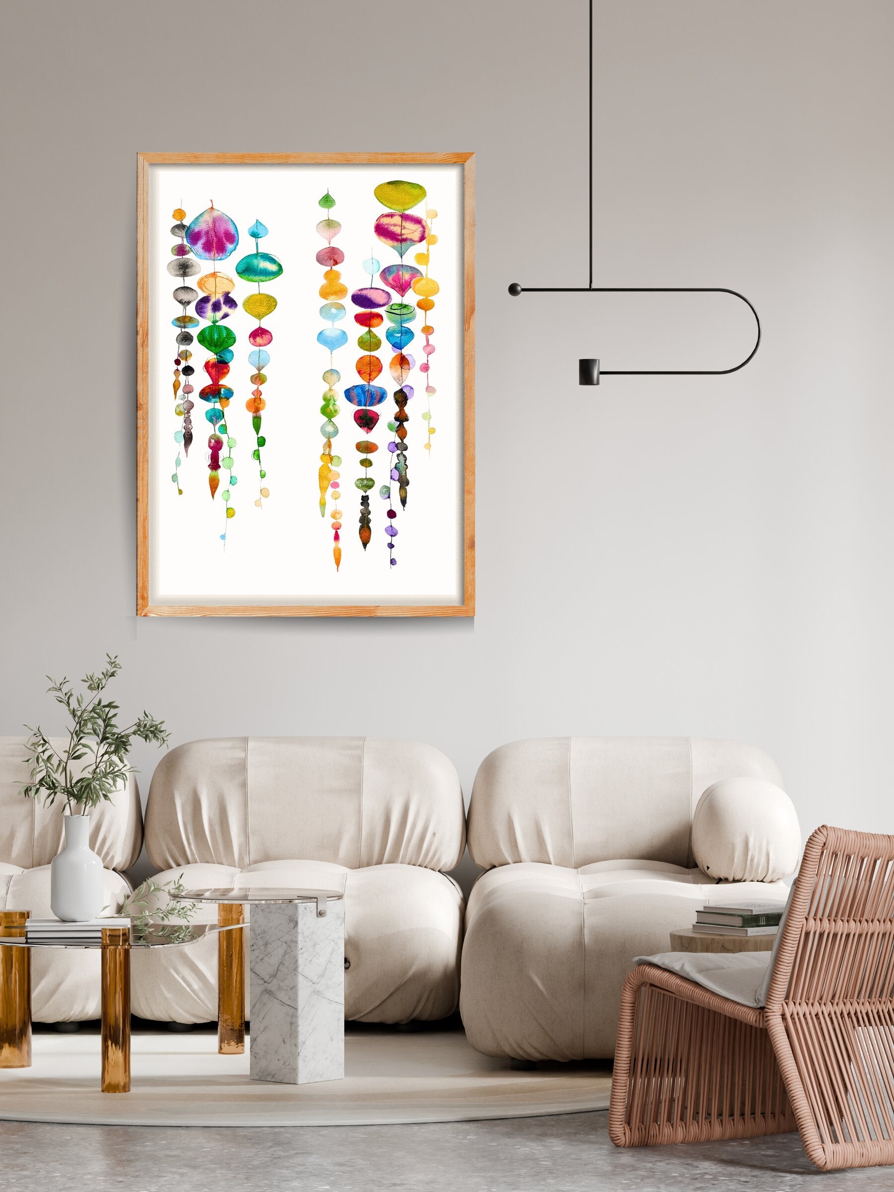 String of Pearls Watercolor