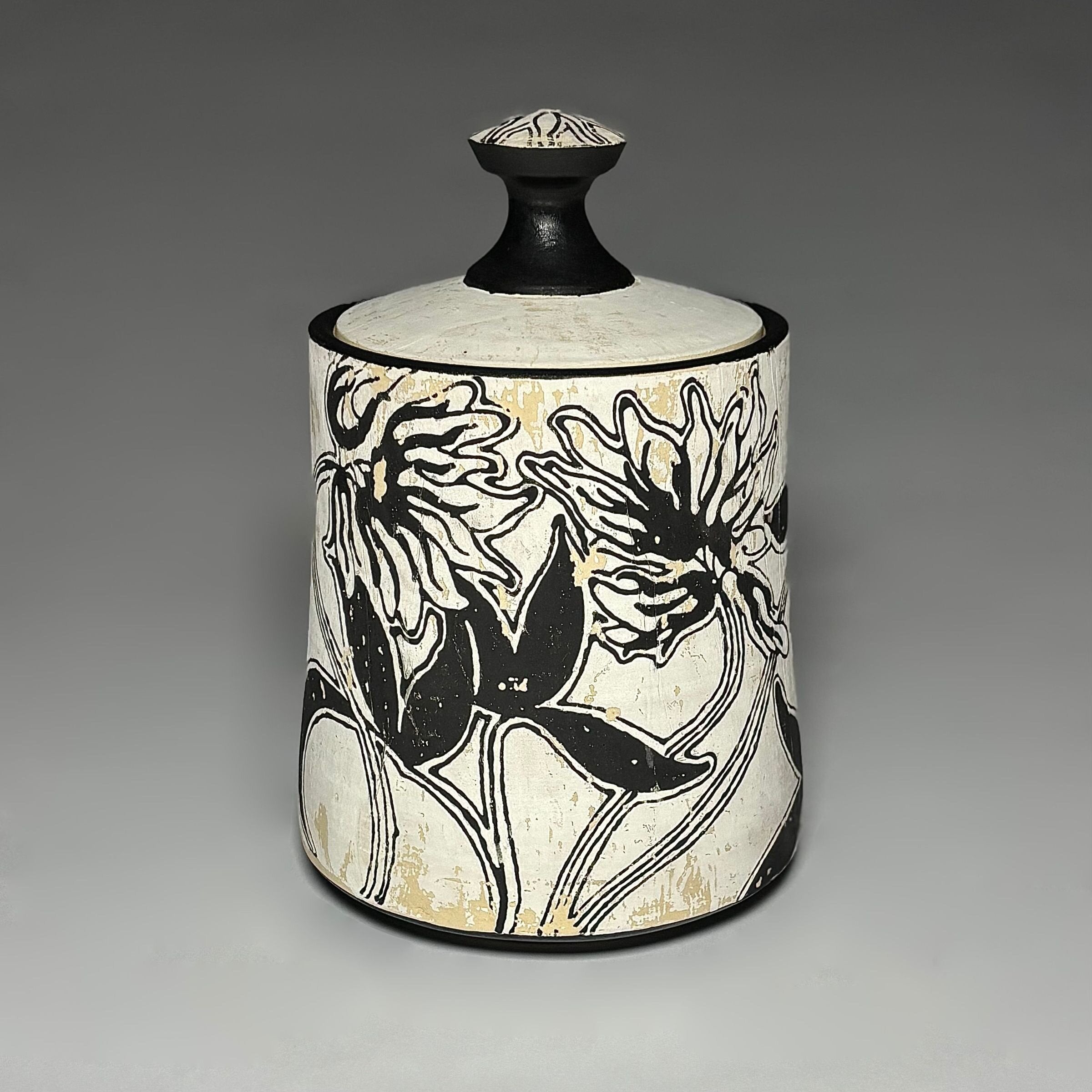 Floral Print Lidded Jar
