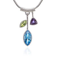 Blue Topaz Petal Necklace