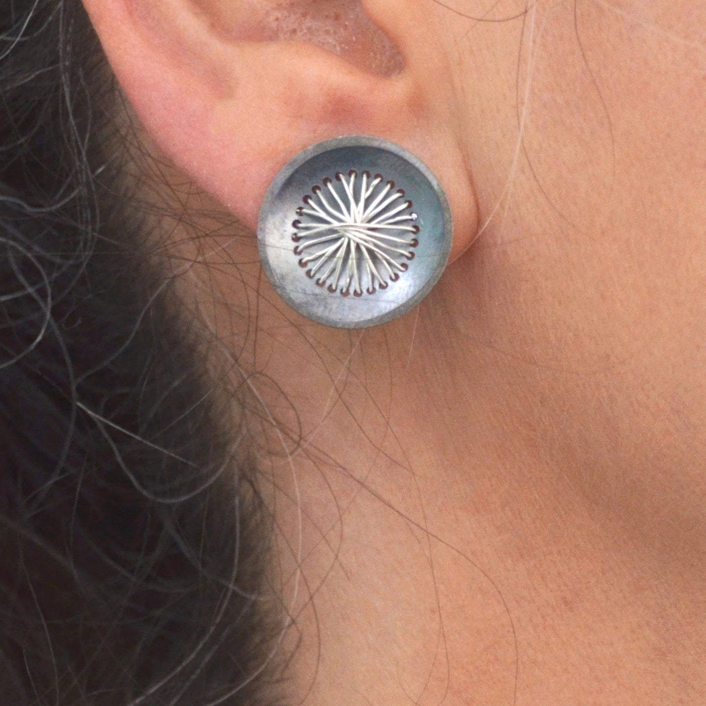 Circle Sewn Earrings