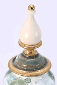 Miniature Crystalline Green and Gold Jar