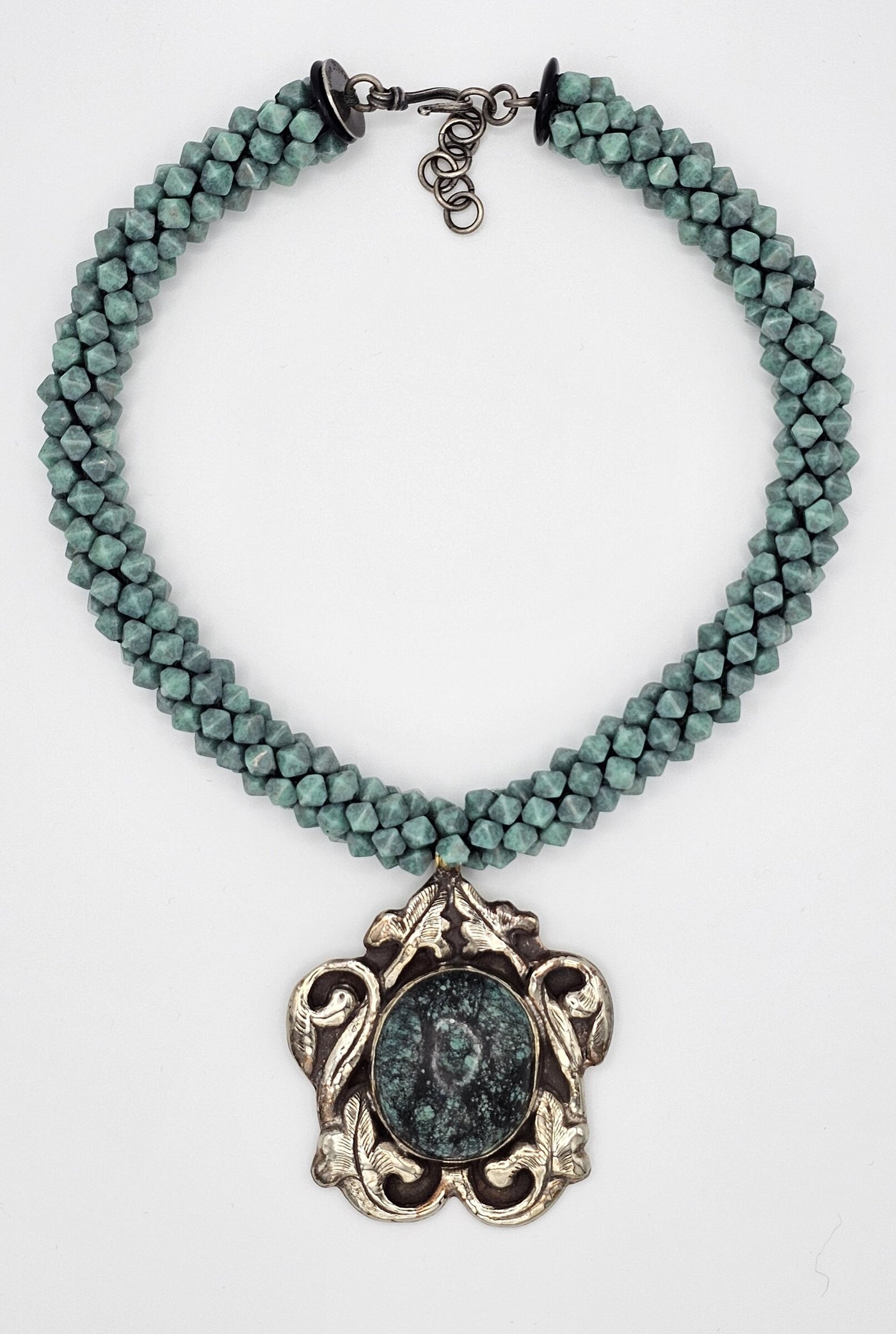 Tibetan Turquoise Scroll Pendant