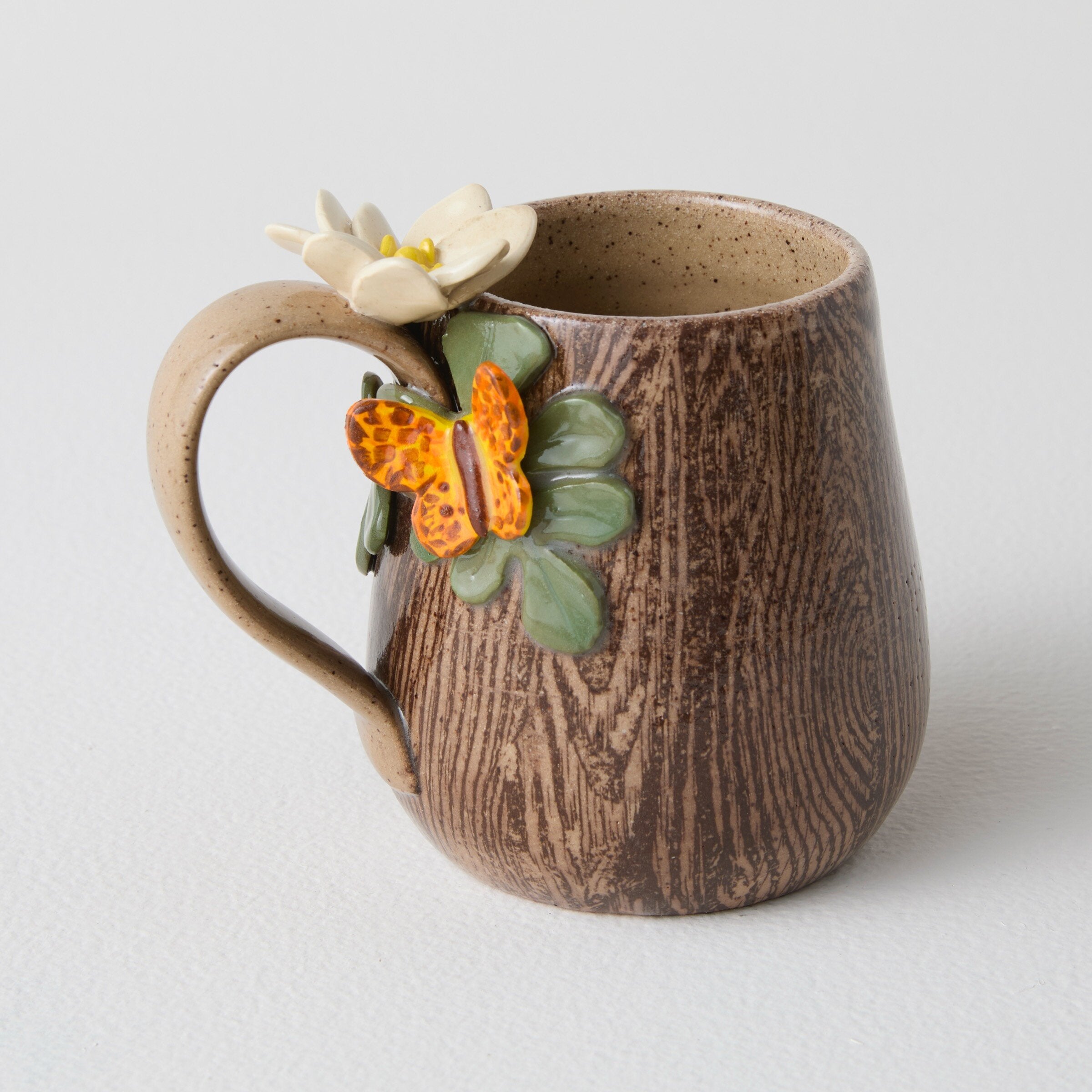 Blossom and Leaf Sculpted Mug