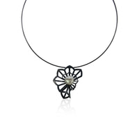 Hyacinth Fold Necklace with Rose Pearl