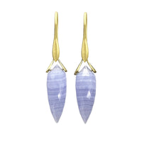 Blue Lace Agate Trapeze Earrings II