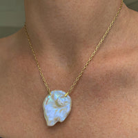 Dripping Pearl Coin Necklace