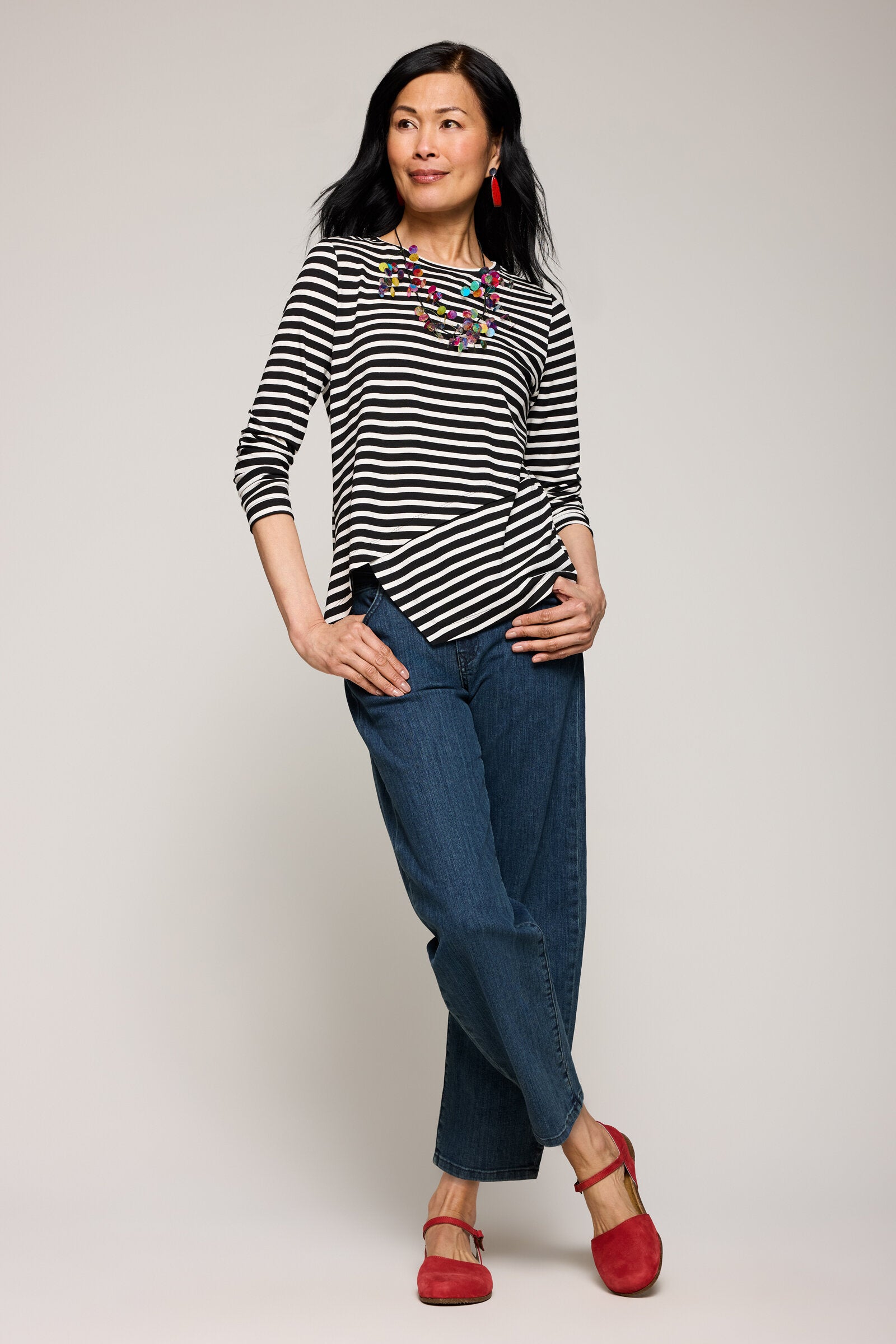 Black/Ivory Stripe