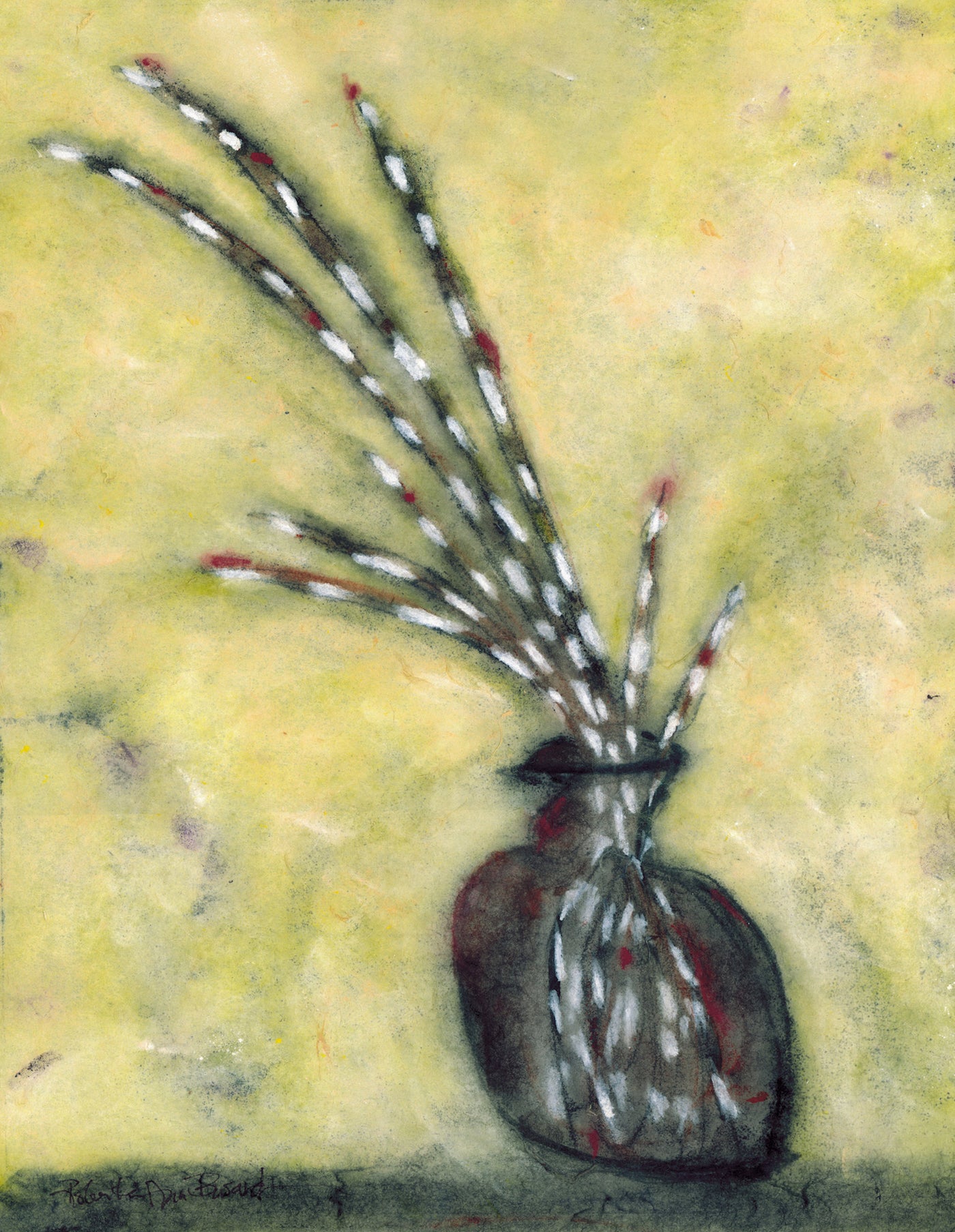 Pussy Willows in a Brown Jug