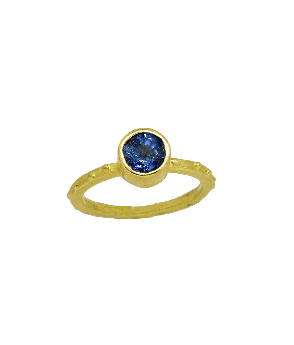 Blue Sapphire 18K Stacking Ring