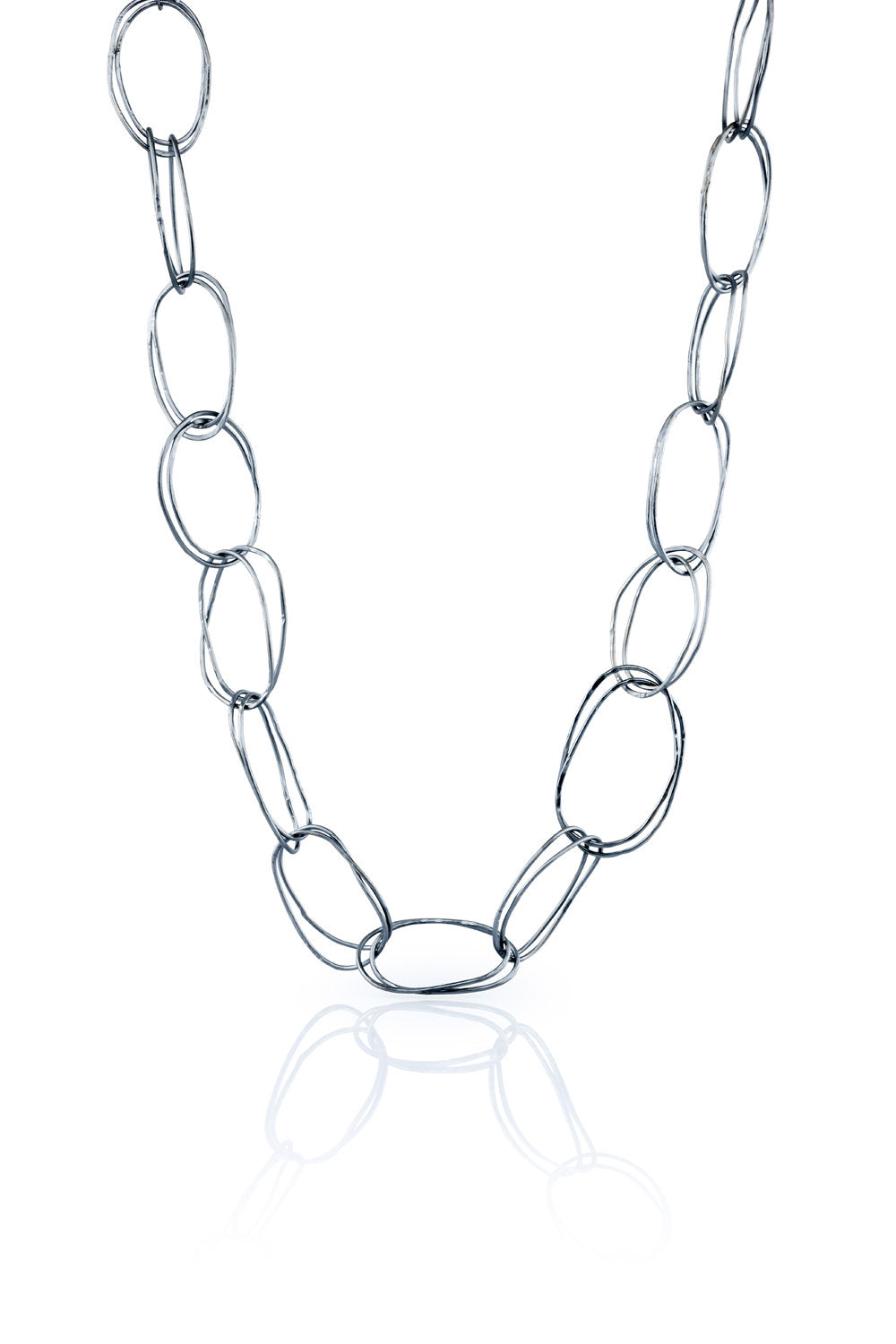 shown in oxidized silver