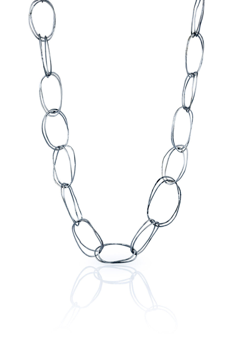 shown in oxidized silver