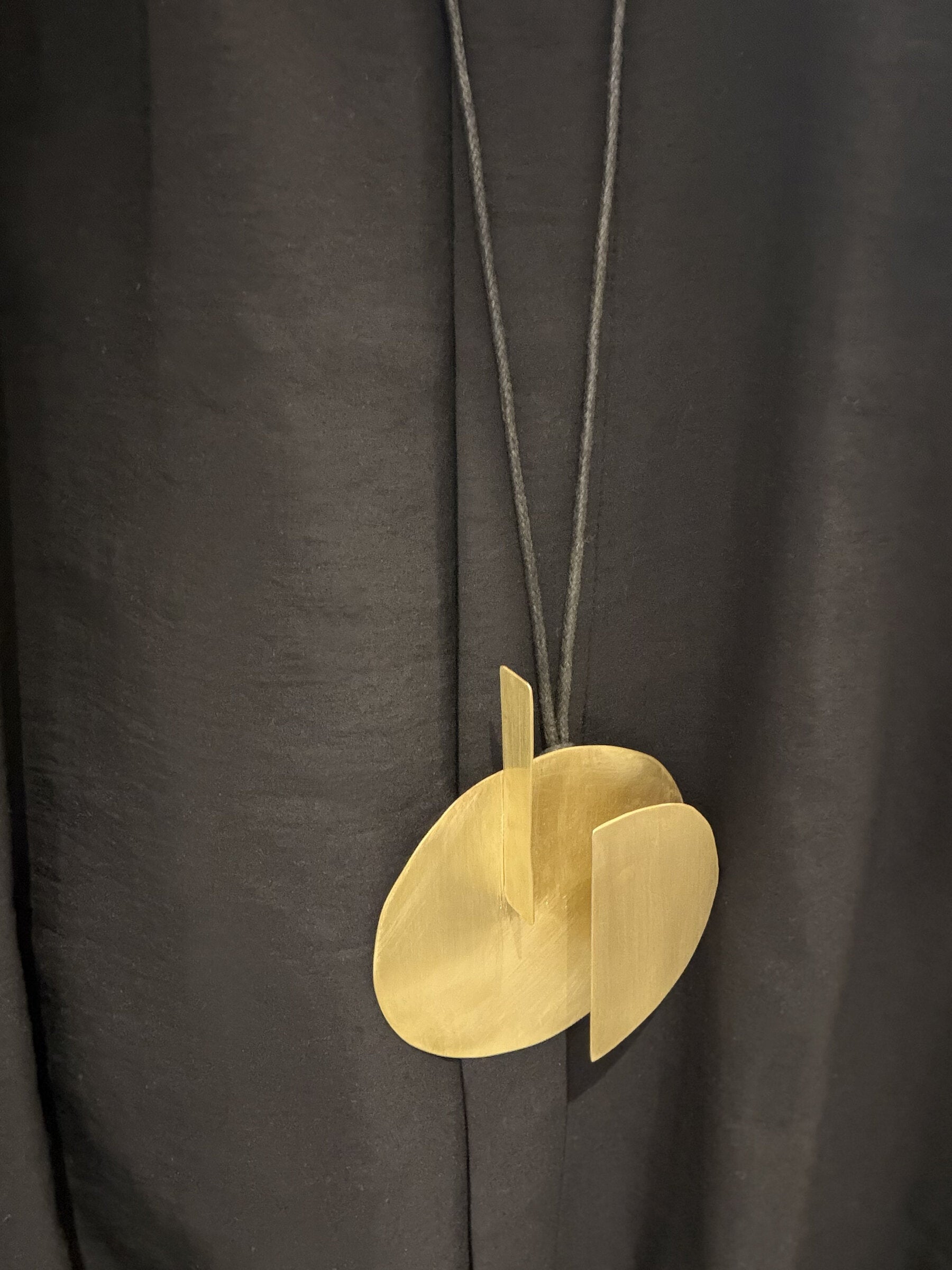 Meridian Oversized Brass Pendant