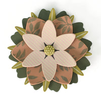 Peach & Olive Flower Brooch