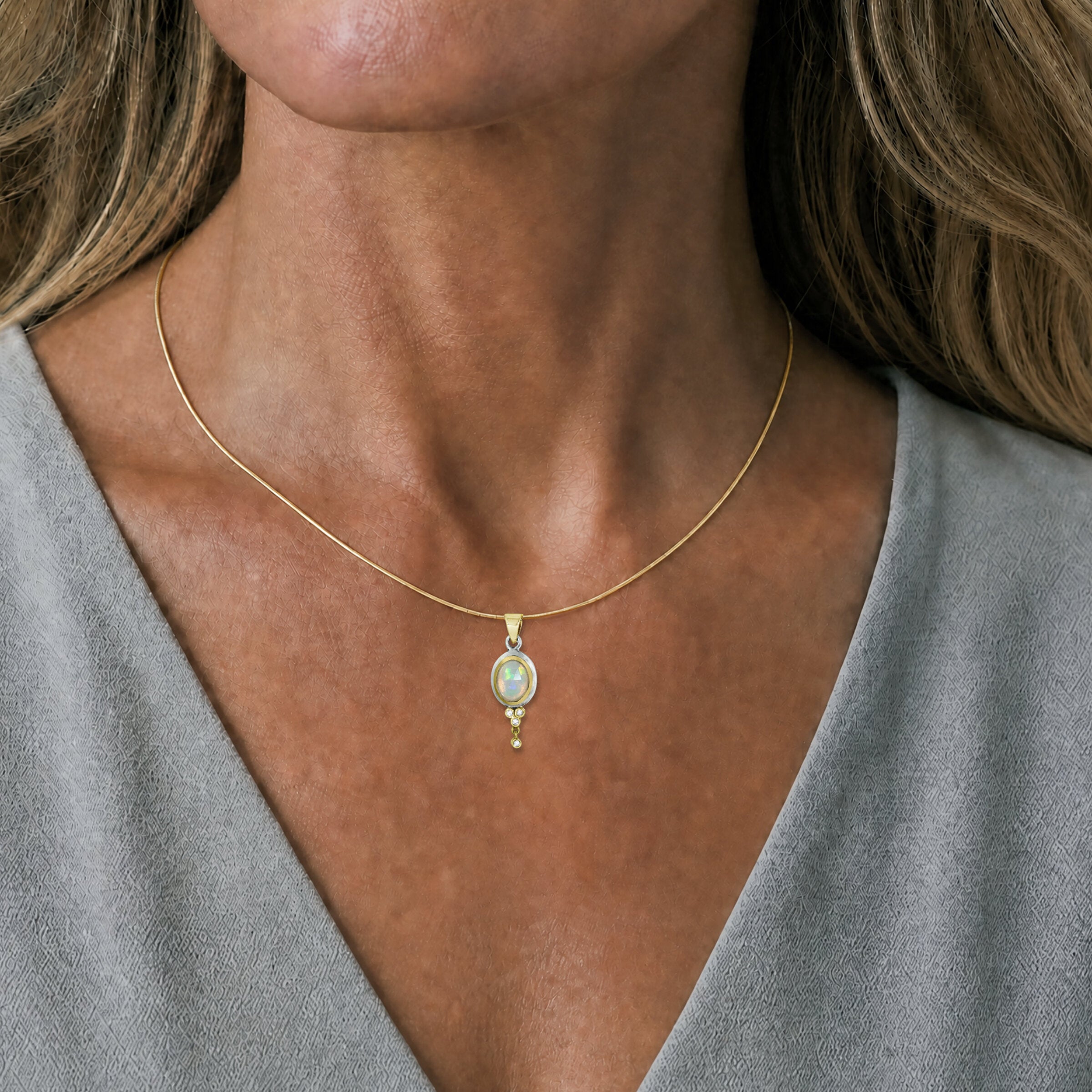 Opal Starlight Cascade Pendant