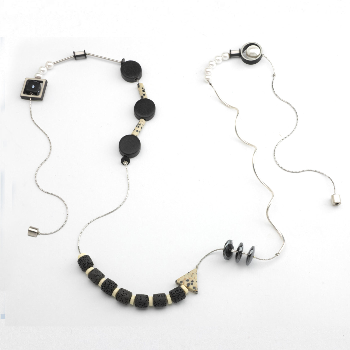 Asymmetrical Silver Swirl Necklace