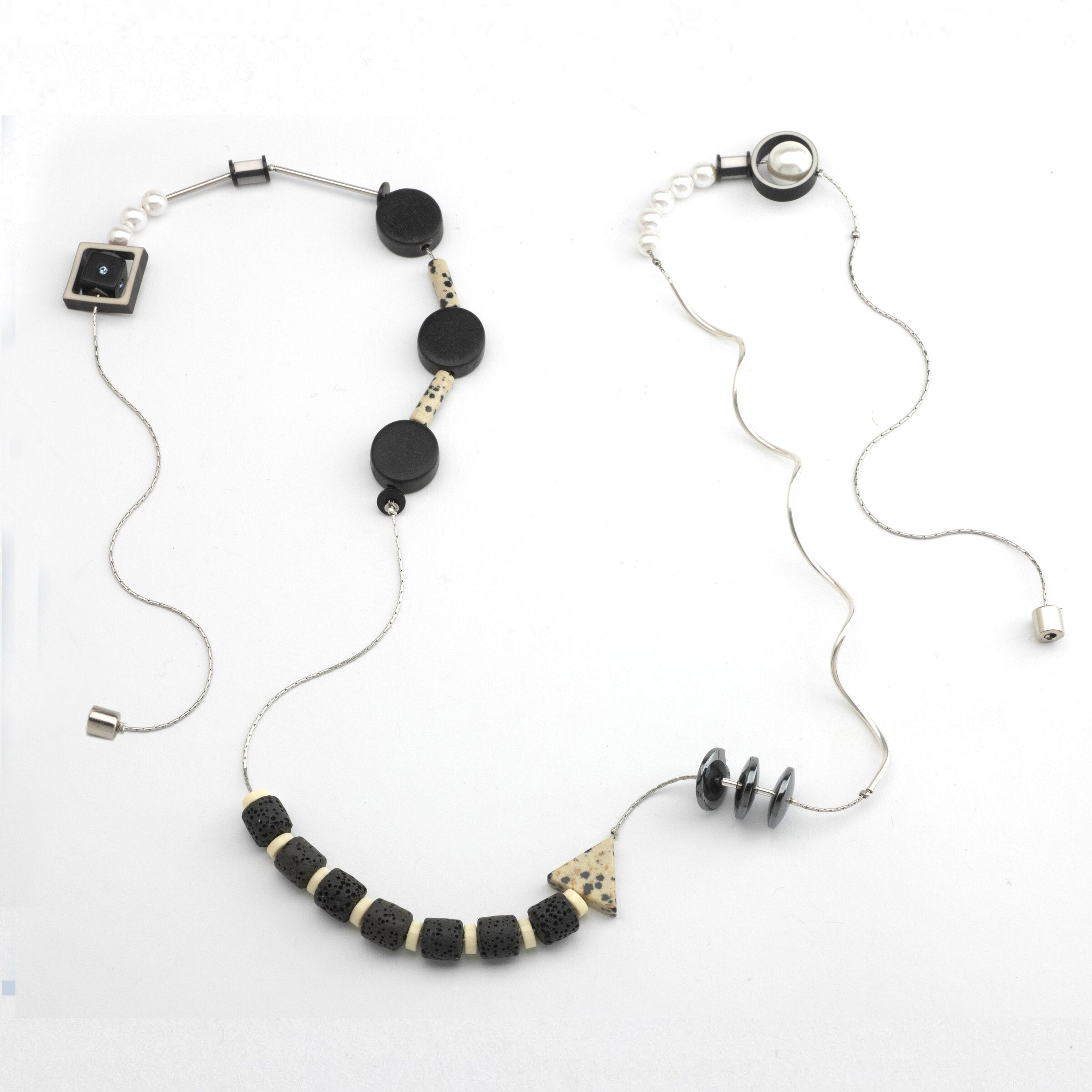Asymmetrical Silver Swirl Necklace