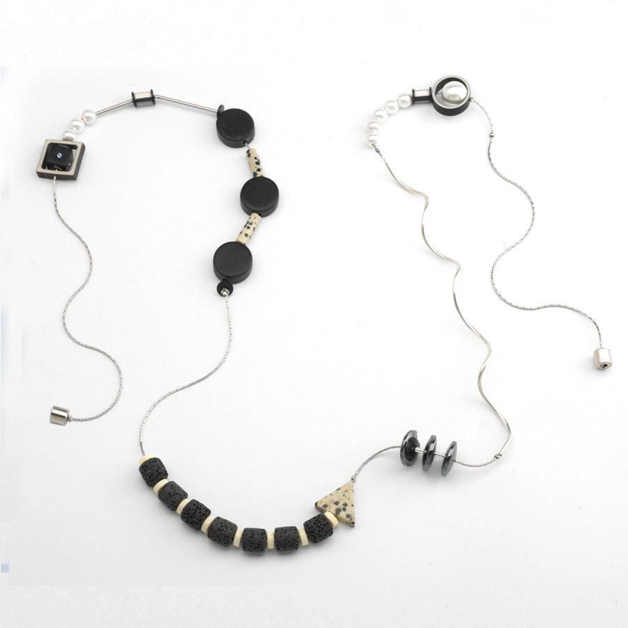 Asymmetrical Silver Swirl Necklace