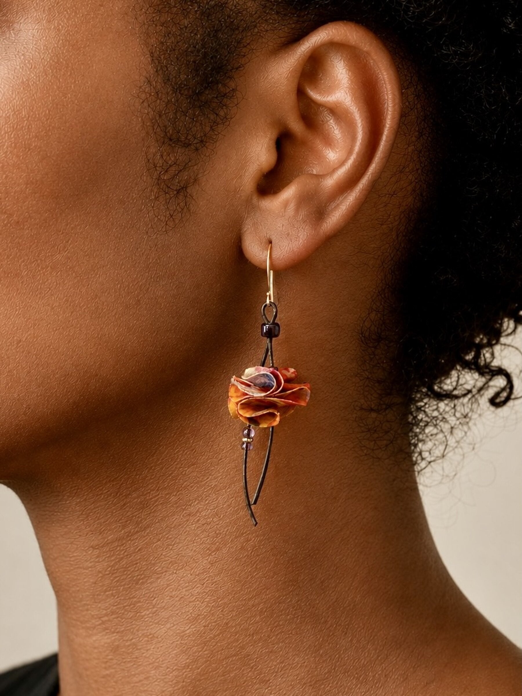 Pink Silk Blossom Earrings