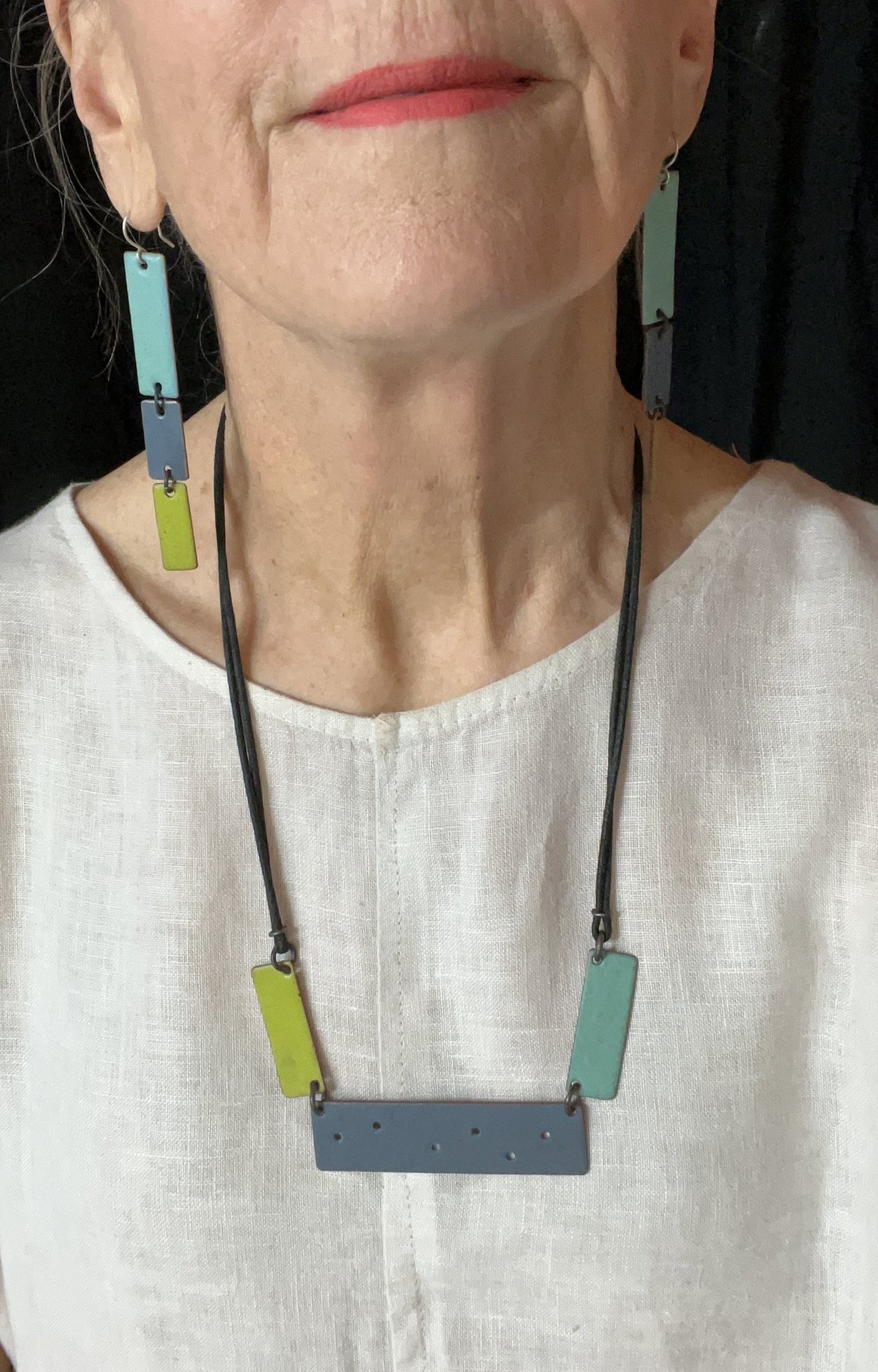 Turquoise/Chartreuse/Gray