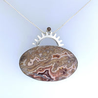 Agate & Sunstone Silver Pyxis Pendant
