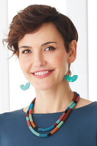 Crocheted Minty Orange Necklace