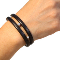 Ebonized PeaPod Cuff with Pearls