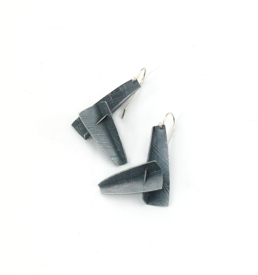 Folded Map Dangle Earrings