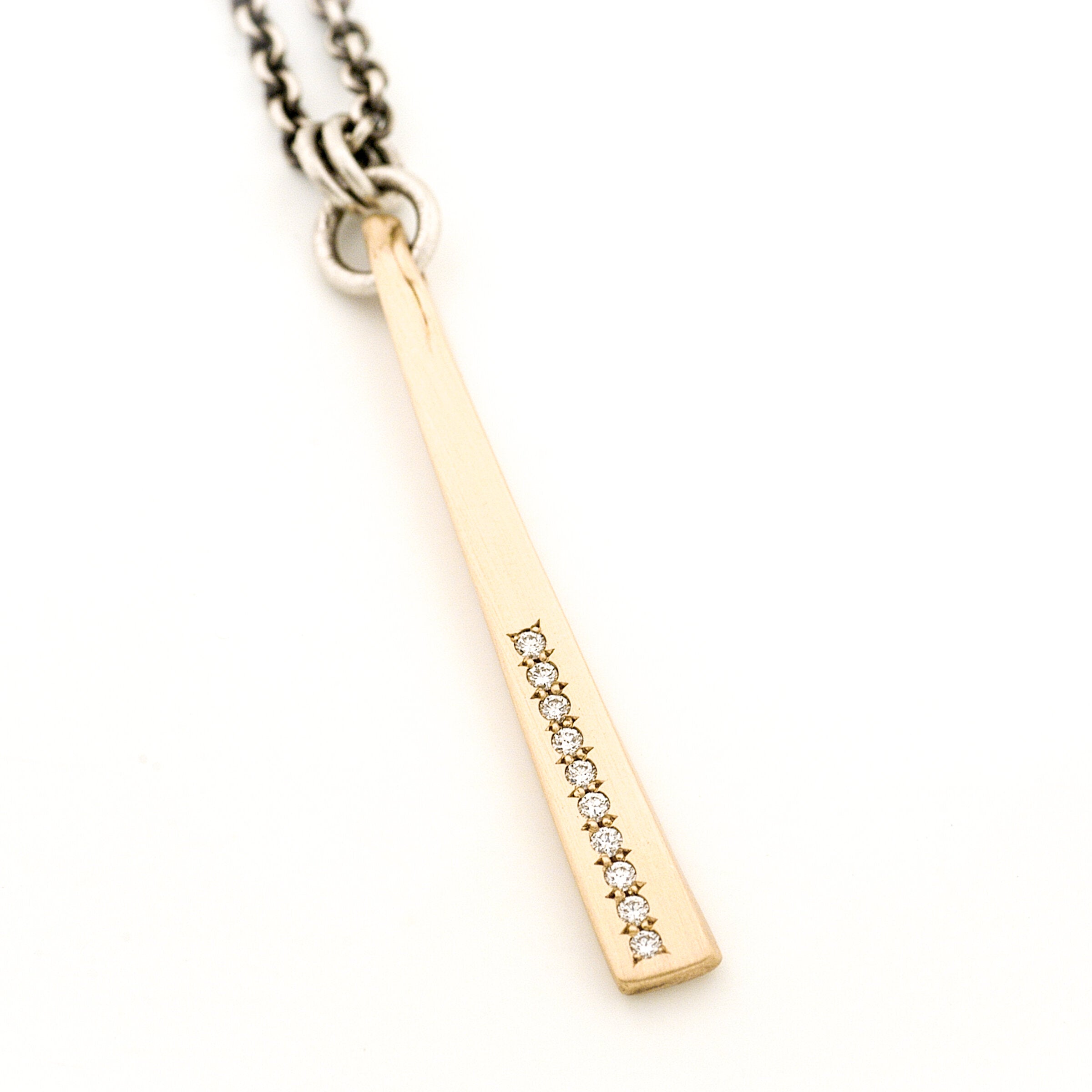 Forged Gold Stick Pendant