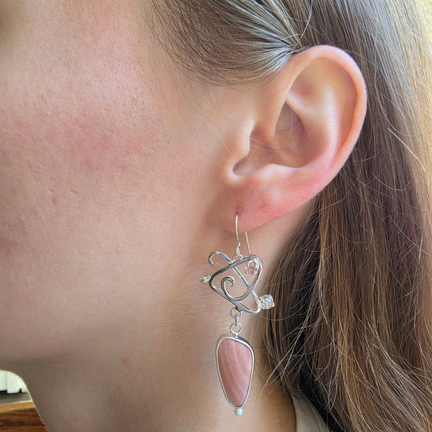 Pink Opal Earrings